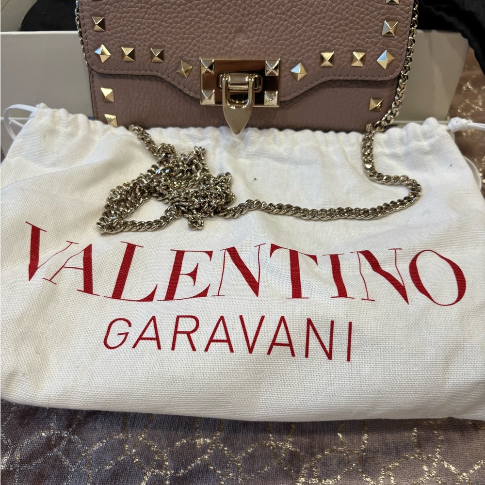 Valentino Garavani Mauve Studded Clutch
